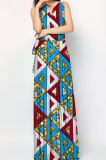 Fashion African Kitenge Dress Designs Women Summer Long Dresses