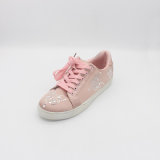 Ladies Casual Shoes Suede and Spangle Upper Lace-up Footwear