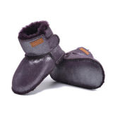 Genuine Sheepskin Fur Winter Baby Shoes, Lambskin Infant Boot Indoor, Toddler Snow Booties