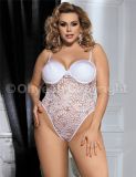China New Arrivals OEM Accepted Plus Size White Lace Teddy Lingerie