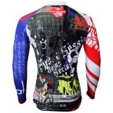 Men's Fashion Scrawling Patterned Breathable Long Sleeve Cycling Jersey