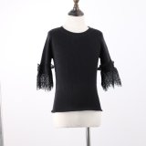 Girl's Lace Fashion Sweater with Three Quarter Sleeve