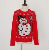 Low Cost Ladeis' Sweater Top for Christmas Day in Jacquard Design and Acrylic Quality Soft Handfeel