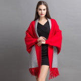 Women Fashion Cashmere Knitted Winter Fringed Shawl Overcoat (YKY2022)