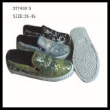 Latest Design Injection Women Canvas Shoes Denim Shoes (ST7410-5)