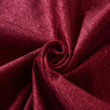 Red Color Print Polyester Velvet Fabric with Tc