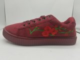 2017 Female New Europe Rose Embroidery Fabric Upper Women Breathable Flat Casual Shoes