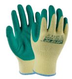 10 Gauge Knitted Seamless Liner Natural Crinkle Latex Coated Work Gloves
