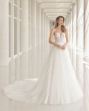 Strapless Lace Gauze Beading Wedding Dress