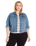 Plus Size Cropped Demin Jackets for Women