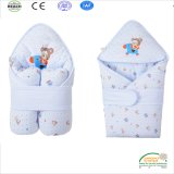 Light Blue Color 100% Cotton Winter Cuddle Blanket for Baby