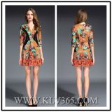 Designer Women Fashion Summer Dress Floral Printed Party Dress
