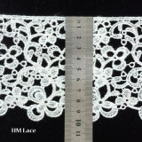 White Water Soluble French Cotton Guipure Lace Fabric with 3D Flower Design L048