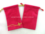 Hot Pink Embroidery Drawstring Pouch Bag