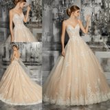 Sweetheart Champagne Formal Evening Bridal Wedding Gowns Dresses (8187)