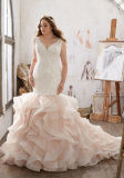 Mermaid Wedding Gown Organza Lace Bridal Wedding Dress Lm3216