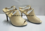 Lady Thin Heel Kid Leather Open Toe Women Sandals