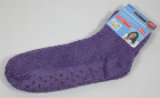 Plain Colour Non-Slip Fuzzy Socks