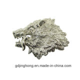 Customized Sizes Zinc Alloy Wolf Head Metal Plate for Bags