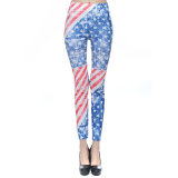 Hot Sale Flag Print Long Pants Women Clothes Leggings