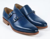Dark Blue Genuine Leather Flat Mens Business Shoes (NX 432)