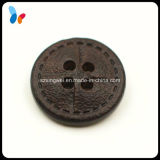 Imitation Leather Brown Plastic Coat Button with 4 Holes