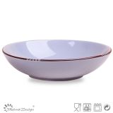 20cm Ceramic Soup Bowl Solid Glaze Peel Design