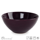 Solid Black Swirl Ceramic Bowl