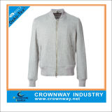Blank Gray Color Cotton Zipper Sweatshirt No Hood for Young Men