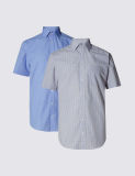 Classic Collar Assorted Colour Men Short Sleeve Shirt