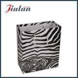 Matte Laminated Zebra Stripe Ivory Paper Shopping Gift Paper Bag