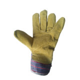 Hot Sale Cow Split Leather Safety Winter Work Glove Yellow Color
