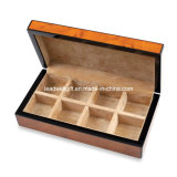 High-Gloss Lacquered Finish Wood Cufflinks Box