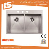 Hand Fabricated Ss Sink of Khd-3322, Stainless Steel Sink Overmount