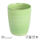 110z Green Color Hand Painting Cup Without handle