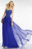 Sweetheart Heavy Beading Royal Blue Chiffon Prom Evening Gown
