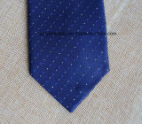 Poly Woven Navy Dots Necktie for Men