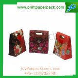 Customized Christmas Candy Cake Gift Paper Bag with Die Cut Handle