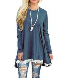 Women's Casual Lace Long Sleeve Tunic Top Blouse Esg10455