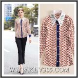 Wholesale Designer Women Ladies Fashion Spring Summer Silk Long Sleeve Blouse Shirt