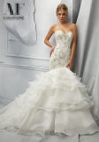 2014 Organza Flounces Lace Bridal Gown Wedding Dresses (WD14102)