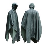 Adult OEM Breathable Plastic Polyester Rain Poncho with Hood