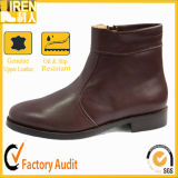 Brown Leather Sole Ankle Office Boots