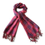 Lady Fashion Wool/Acrylic Knitted Winter Scarf in Check Pattern (YKY4048)