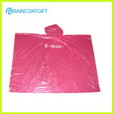 Promotional Pink Disposable PE Rain Poncho Rpe-097