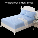 Blue Jacquard Cool Feeling Air Layer Waterproof Fitted Sheet