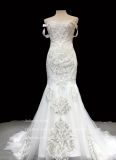 Aolanes Trumpet Sliver Beads Chinese Pattern Wedding Dress