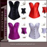 Top Quality Fashion Overbust Satin Steel Bonded Corset (TA830)
