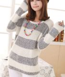 Color Stripe Neck Pullover (BTQ055)