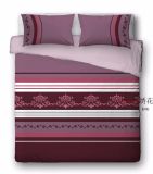 Wine-Red Girl Flower Embroidery Bedding Set